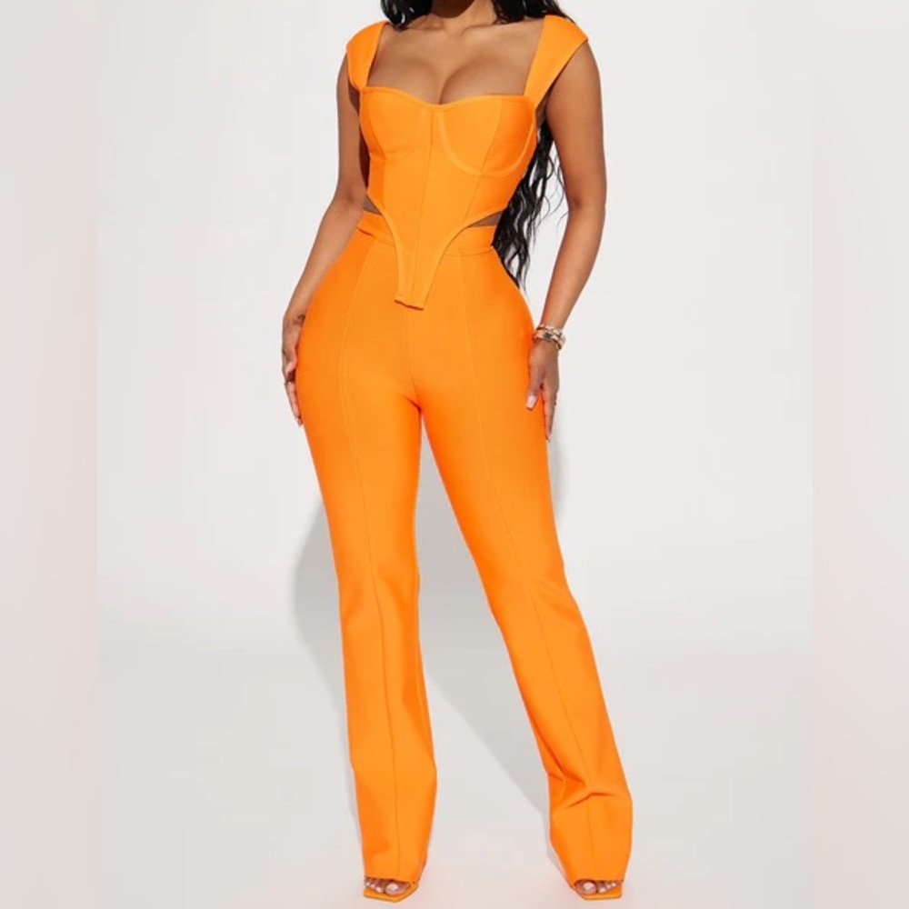 Fashion Nova Vibing Out Bandage Matching Pant Set S
